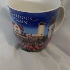 Source Unknown Coastal Lighthouse Blue Mug